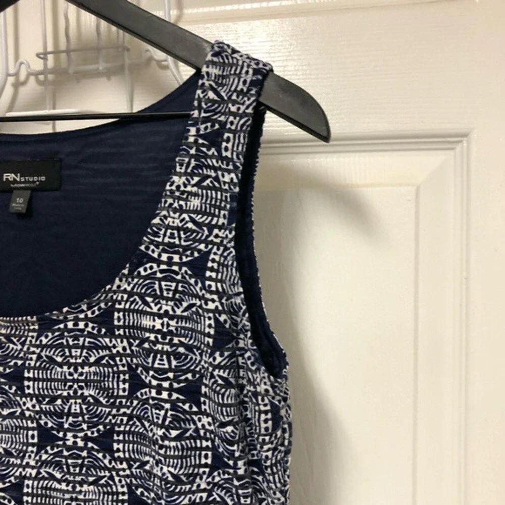 RNStudio by Ronni Nicole Blue and White Sleeveless Maxi Sundress